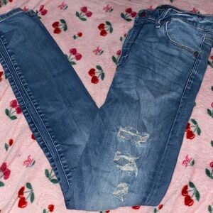 Abercrombie & Fitch Light Blue Distressed Skinny Jeans